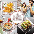 600 Pcs 12 x 12 Inch Deli Wax Paper Sheets Grease Resistant Tray Basket Liners Newsprint Paper Water and Grease Proof Sandwich Wrapping Square Hot Dog Wrappers for Food Baking (Brown on White)
