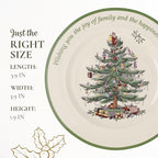 Spode Christmas Tree Sentiment Plate, 10.5-Inch Porcelain Dinner & Appetizer Dish, Holiday-Themed Serving Plate, Microwave & Dishwasher Safe, Festive Collectible Seasonal Dining