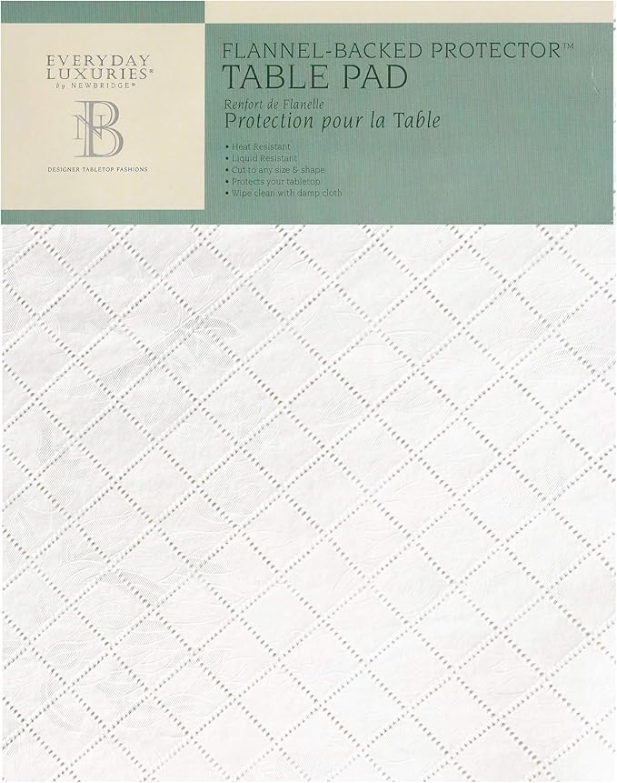 Newbridge Quilted Waterproof Cut to Fit Table Pad Protector with Flannel Backing, Heat Resistant, Wipe Clean, Cushioned Pad Protects Table from Spills and Scratches, 70 Inch Round