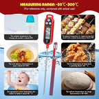 6 Pcs Meat Thermometer Food Thermometer with Probe Water Liquid Instant Read Digital Thermometer Cooking Thermometer Supplies BBQ Kitchen Thermometer for Cooking Milk Yogurt (Red)
