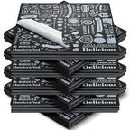 Outus 600 Pcs 12 x 12 Inch Deli Wax Paper Sheets Grease Resistant Tray Basket Liners Newsprint Paper Water and Grease Proof Sandwich Wrapping Square Hot Dog Wrappers for Food Baking (Black)