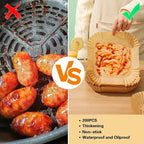200Pcs Air Fryer Paper Liners, 6.3 Inch Square Disposable Air Fryer Liner, Non-stick Parchment Paper for Frying Baking Roasting Microwave Oven