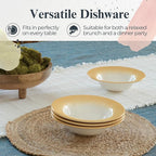 Portmeirion Potter's Mist Oatmeal Bowl (Set of 4) - Ideal for Porridge, Soup, Desserts - Microwave & Dishwasher Safe Earthenware Bowls, Durable Dishware Collection - Made in UK (Yellow Mist)