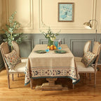 patdrea Designer French Rectangular Tablecloth,Beige Anti-Wrinkle Durable Floral Farmhouse Table Cloth,Decor Tables Covers for Kitchen Dining,Tea Party,Christmas,Thanksgiving,55"x79"-Fram