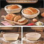 Banneton Sourdough Proofing Basket Kit, 9" Round and 10" Oval Proofing Basket with Liners & Covers, Bread Baking Supplies for Home or Professional Bakers Baking