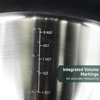 HexClad Stainless Steel Mixing Bowl Set, 3-Piece with Vacuum Seal Lids and Non-Slip Base, 1.3,3 and 5 Quarts