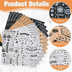 Outus 600 Pcs 12 x 12 Inch Deli Wax Paper Sheets Grease Resistant Tray Basket Liners Newsprint Paper Water and Grease Proof Sandwich Wrapping Square Hot Dog Wrapper for Food (White,Black,Brown)