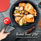 Joyhalo Trivets for Hot Dishes - Hot Pads for Kitchen, Silicone Pot Holders for Hot Pots and Pans, Silicone Mats for Kitchen Countertops, Table, Flexible Easy to Wash and Dry, Navy