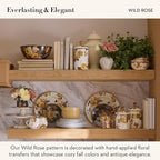 MACKENZIE-CHILDS Enamel Canister, Kitchen Storage Container with Lid, Small, Wild Rose White