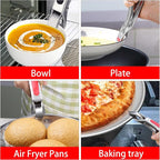 Mu&Ti Hot plate gripper For Instant Pot accessories, For Microwave, Oven,Toaster (Safe for Air Fryer Pans Gripper,Bowls, Egg Custard, Hot Plates) Stainless Steel Heat-Resistant Kitchen Gripper(Black)