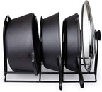 Cuisinel Heavy Duty Pots and Pans Organizer - Extra Large 5-Tier Rack - Holds Cast Iron Skillets, Dutch Oven - Durable Construction - Space Saving Kitchen Storage - No Assembly Required - Black 15.4"