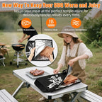 Upgraded BBQ Blanket for Resting Meat - Smoker Accessories Brisket Blanket - Insulated Meat Resting Bag with Wide Mouth for Steak/ Pork Shoulder/ Turkey - Thanksgiving Christmas Stocking Stuffers Birthday BBQ Accessories Grilling Gifts for Men Dad(21inch)