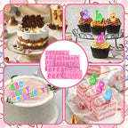 4 Pcs Silicone Letter Molds, Reusable Digital Letter Gummy Chocolate Silicone Mold for Making Candy, Cake, Birthday Party Decorations