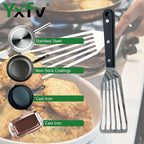 Professional Fish Spatula Stainless Steel, 11 Inch Flexible Slotted Turner, Heat Resistant & Dishwasher Safe for Kitchen Cooking, Flipping Eggs, Burgers and Outdoor BBQ Grilling
