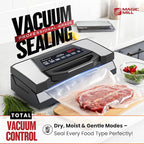 Magic Mill Professional Vacuum Sealer Machine Pro with New Patent Handle MVS-5181 for Food Bags, Marinate Bowls, and Meal Packing Cannister | Vacuum Sealer with Cutter and Jar Attachment