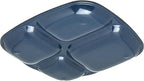 Carlisle FoodService Products Essential Food Tray, 4-Compartment Plastic Cafeteria Tray for Schools, Dining Halls, and Restaurants, Melamine, 10.5 x 9.5 Inches, Cafe Blue, (Pack of 36)