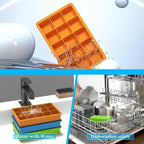 Ice Cube Tray, 3 Pack Silicone Ice Tray Easy-Release Flexible 15 Ice Cube Molds, Stackable Ice Trays for Freezer, Ice Cube Size 1.2 IN for Cocktail, Whiskey, Juice, Baby Food, BPA Free