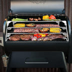 21" 3-Tier Foldable Sliding Jerky Racks for Traeger, Pit Boss, GMG, Camp Chef and More Smoker Grills, 830"² Cooking Space Expansion Accessory for Barrel Pellet Grills