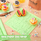Outus 600 Pcs 12 x 12 Inch Deli Wax Paper Sheets Grease Resistant Tray Basket Liners Newsprint Paper Water and Grease Proof Sandwich Wrapping Square Hot Dog Wrappers for Food Baking (Light Green)