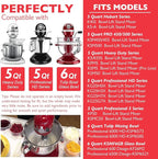 K5A Stainless Steel Whisk for KitchenAid 5 Qt Bowl-Lift Stand Mixer, 6 Wire Whip Compatible with K4/5, K5SS, KSM5, KG25, KF26, KP50, KSM6573, KSM6521 Heavy Duty, 18/8 Stainless Steel, Dishwasher Safe