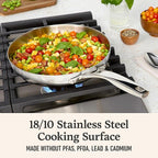 Premier Stainless Steel 3-Piece Fry Pan Set