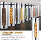 Mimorou 6 Pack Kitchen Canisters Set Airtight Coffee Sugar Tea Candy Storage Jars with Window Glass Stainless Steel Containers with Lids for Flour Cookies Spices Grains Kitchen Decorations (60 oz)