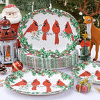 WDF 50Pack Christmas Paper Plates - 10" x 12" Oval Winter Paper Plates/Christmas Plates Disposable - Christmas Dinner Plates Disposable Platter Heavy Duty for Happy Christmas Serving Tray