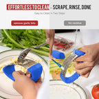 Li&Zhao Stainless Steel Garlic Press Rocker - Garlic Crusher Stainless Steel Garlic Mincer Tool Garlic Rocker with Garlic Peeler Garlic Smasher for Kitchen Cooking(Blue)