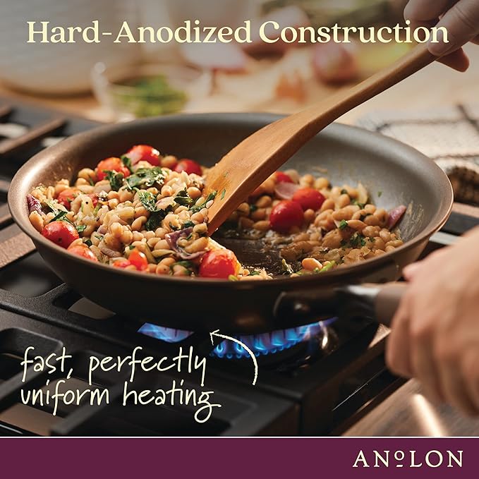 Anolon Advanced Home Hard-Anodized Nonstick Skillets (10.25-Inch, Bronze)