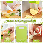 9PCS Montessori Kitchen Tools Cookware Baking Toy, Kids Knife Set for Real Cooking with Cutting Boards, Crinkle Cutte, Y Peeler, Serrated Edges Plastic Toddler Knife Kid Safe Knives