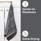 All-Clad Solid Kitchen Towels: Highly Absorbent, Super Soft Long Lasting - 100% Cotton, 17"x30" Tea Towels for Cleaning & Drying Dishes, Pans, Glassware, or Countertops, (2-Pack), Pewter