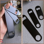 100 Pack Flat Beer Bottle Opener 7 inch Stainless Steel Flat Bottle Opener Black Beer Bottle Openers for Bartender Kitchen Bar Restaurant (7 Inch)