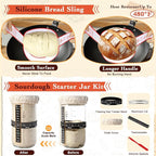 Sourdough Starter Kit,Banneton Bread Proofing Basket with Liner,Woven Bread Proofing Basket for artisan sourdough bread making,Sour Dough Bread Making Tools,Gifts for Bakers,Women,Mom,Wife