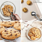 Ice Cream Scoop, Cookie Scoop, 5.3 Tbsp/ 80 ml/ 2.7 oz Cookie Scoops for Baking, 18/8 Stainless Steel Cookie Scooper for Baking, Ice Cream Scooper with Trigger Release, Cookie Dough Scoop