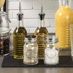 Bormioli Rocco 357760CBD021990 Quattro Stagioni Jar with Salt & Pepper Stainless Lid - Sleeve of 2, 5 oz, Clear