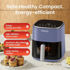 TOPZEE Air Fryer 12-in-1, Compact & Large 5.5-Qt Airfryer, 100-400℉ Precise Heat, 360°Hot Air Circulation, 95% Less Oil, Quick Easy Meals, Bake, Dry, Reheat, Frozen, Broil, Proof