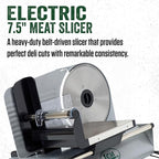 LEM Products 7 ½ Inch Electric Meat Slicer Machine with a Stainless Steel Serrated Blade