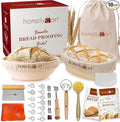 Banneton Bread Proofing Basket Set - 9" Round & 10" Oval Rattan Sourdough Proofing Basket and Sourdough Bread Baking Supplies for Home Bakers