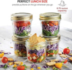 Bormioli Rocco Quattro Stagioni 6.75 oz Glass Preserving Jar (Set of 6) - Wide‑Mouth Twist‑Top Canister with Airtight Seal - Bee embossed Storage & Serving Vessel - Made in Italy, BPA‑Free