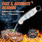 Digital Meat Thermometer, Waterproof Instant Read Food Thermometer for Cooking and Grilling. Kitchen Gadgets, Accessories with Backlight & Calibration for Candy, BBQ Grill, Liquids, Beef, Turkey