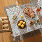 patdrea Designer Vintage Square Table Cloth,Yellow Linen Floral Birds Pattern Colorful Tablecloths,Decorative Table Cover for Kitchen Dining Banquet,Christmas,Thanksgiving,67"x67"-Magnolia