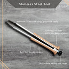 Baseball BBQ | 'Splitfinger' Grill Tongs | BBQ Grilling Accessories & Utensils for Baseball Fans | Patented Wooden Bat Handle & Quality Stainless Steel | Add to Set