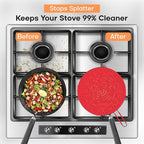 Frying Pan Splatter Screen | USA Brand | 13-Inch Red, Fit Pans (12" to 13") Silicone Grease Splatter Guard for Frying Pan and Stove by Beckon Ware