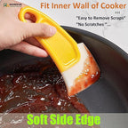 Silicone Dish Scraper to Kitchen Cleaning for Pans, Pots, Bowls, Non-stick Scraping Spatulas Tool,3 Pcs (Yellow, Green and Red)