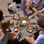 madesmart Dipware Reusable Dining Plate/Serving Tray for Appetizers and Snacks, Food-Safe Appetizer Serving Platter with Removable Dip Bowl, Midnight| (Pack of 6)