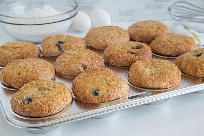 Fox Run Muffin and Cupcake Pan, 12 Standard Cup, Stainless Steel