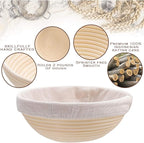 YAANI Sourdough Starter Kit, Sourdough Bread Baking Supplies, Banneton Bread Proofing Basket Set Of 2 Round and Oval, Dough Whisk, Scoring Tool, Metal Scraper, Silicone Scraper, Premium Baking Tools