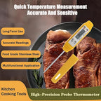 Meat Thermometer - Digital Food Thermometer for Cooking Kitchen - Automatic Calibration Pen Style Electronic Pocket Thermometer for Water Temperature, Barbecue (Yellow)