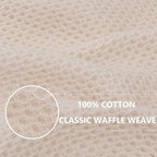 Homaxy 100% Cotton Waffle Weave Kitchen Dish Cloths, Ultra Soft Absorbent Quick Drying Dish Towels, 12 x 12 Inches, 24-Pack, Beige