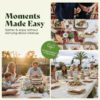 Chic Leaf Palm Leaf Compostable Plates - 6" Square, Pack of 50 - Disposable Dinnerware - Rustic Bamboo Appetizer Plates - Charcuterie Boards & Biodegradable Serviceware